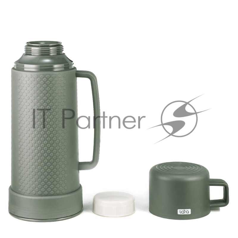 Термос LARA LR04-81 <Green> - 650 мл, стеклянная колба, долгое сохранение, кружка