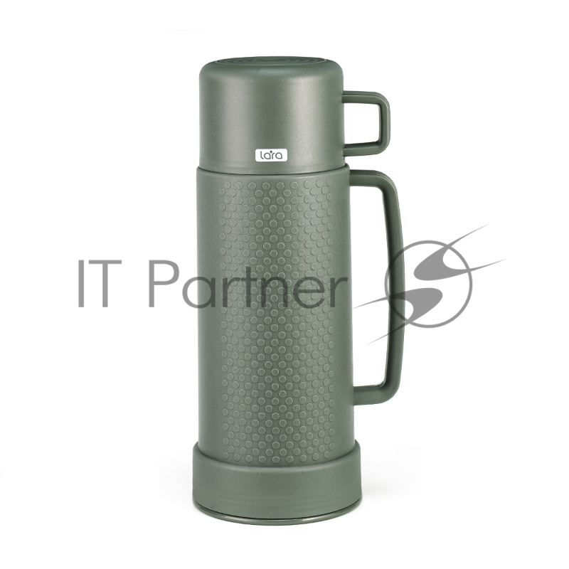 Термос LARA LR04-81 <Green> - 650 мл, стеклянная колба, долгое сохранение, кружка