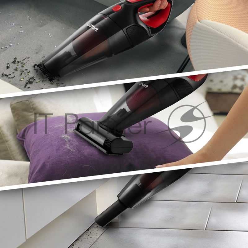 Пылесос ручной Kitfort KT-591 100Вт черный/красный