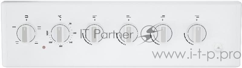 Комбинированная плита GORENJE KNF5120W 88х50х60, комбинированная, газовая варочная поверхность, электроподжиг, чугунные решетки, электрическая духовка, белый