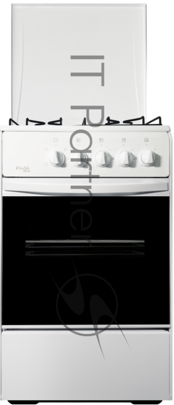 Газовая плита ЛАДА Nova RG 24044 W Плита бытовая газовая 4-горелочная газконтроль духового шкафа, металлическая крышка, хоз. отсек, улучшенная конструкция стола и крышки, еврогорелки, цвет Белый