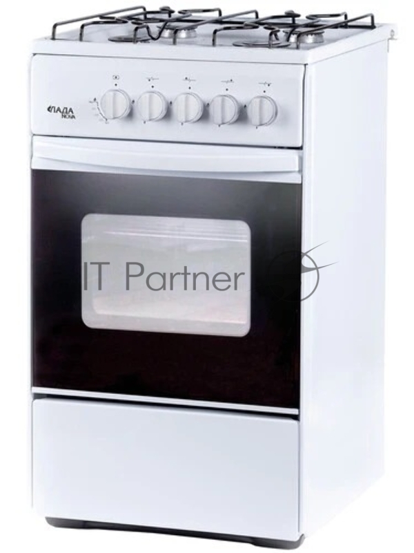 Газовая плита ЛАДА Nova RG 24040 W Плита бытовая газовая 4-х горелочная , газ.контроль духового шкафа, хоз.отсек, еврогорелки, улучшенная конструкция стола, без щитка, без жаровни, цвет Белый