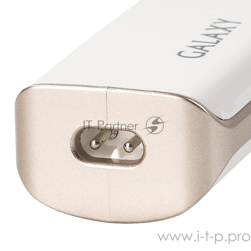 Набор для стрижки Galaxy GL 4160 БЕЛЫЙ аккумуляторный, время непрерывной работы до 1 ч, лезвия из нержавеющей стали, ширина лезвия 35 мм 4 насадки-расчески (1, 3, 6, 9 мм), индикатор зарядки, USB зарядка, подставка