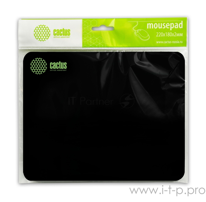 Коврик для мыши Cactus CS-MP-P01XS Микро черный 220x180x2мм