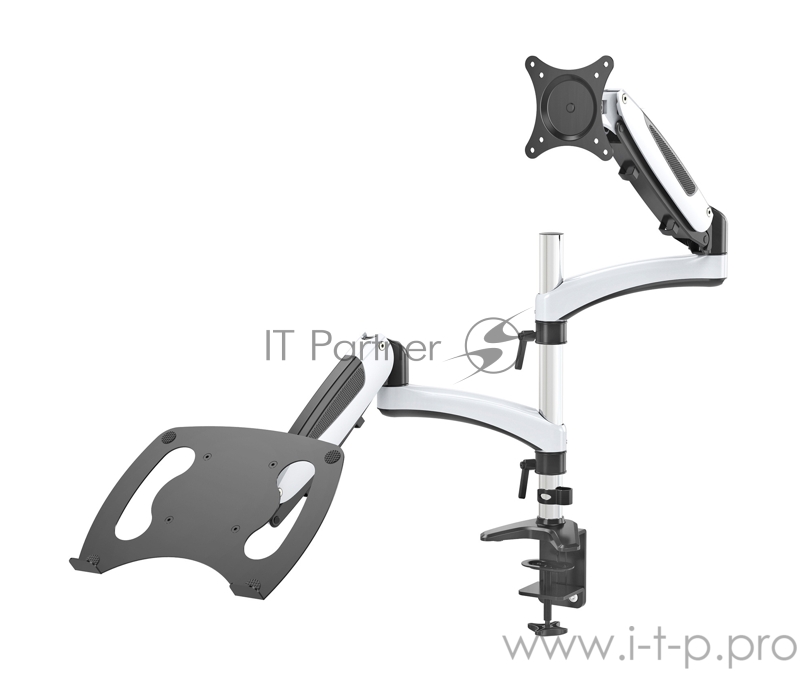 Кронштейн для монитора/ноутбука Cactus CS-VM-LH08-AL серебряный 13-27 макс.8кг настольный поворот и наклон