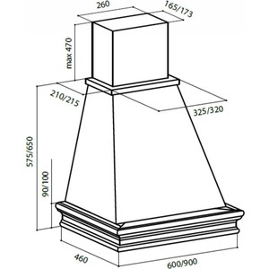 Вытяжка каминная Lex VERONA 600 cлоновая кость/бук неокрашенный