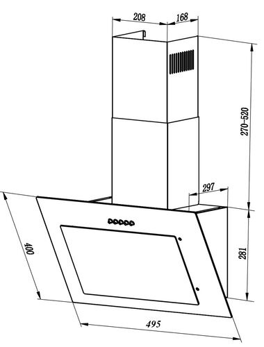 Вытяжка каминная Lex Mika G 500 белый управление: кнопочное (1 мотор)