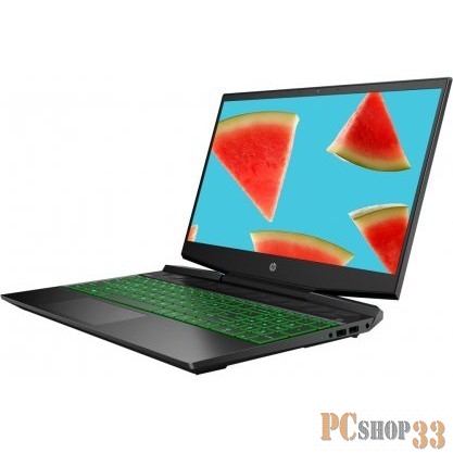 Ноутбук HP Pavilion Gaming 15-dk1064ur Core i5 10300H/16Gb/SSD512Gb/NVIDIA GeForce RTX 2060 MAX Q 6Gb/15.6/IPS/FHD (1920x1080)/Windows 10/black/green/WiFi/BT/Cam