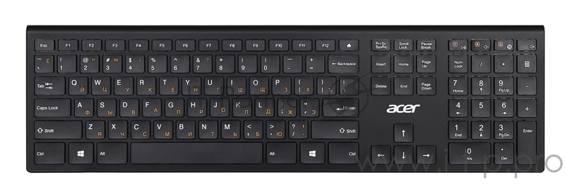 Клавиатура Acer OKR020 черный USB беспроводная slim Multimedia