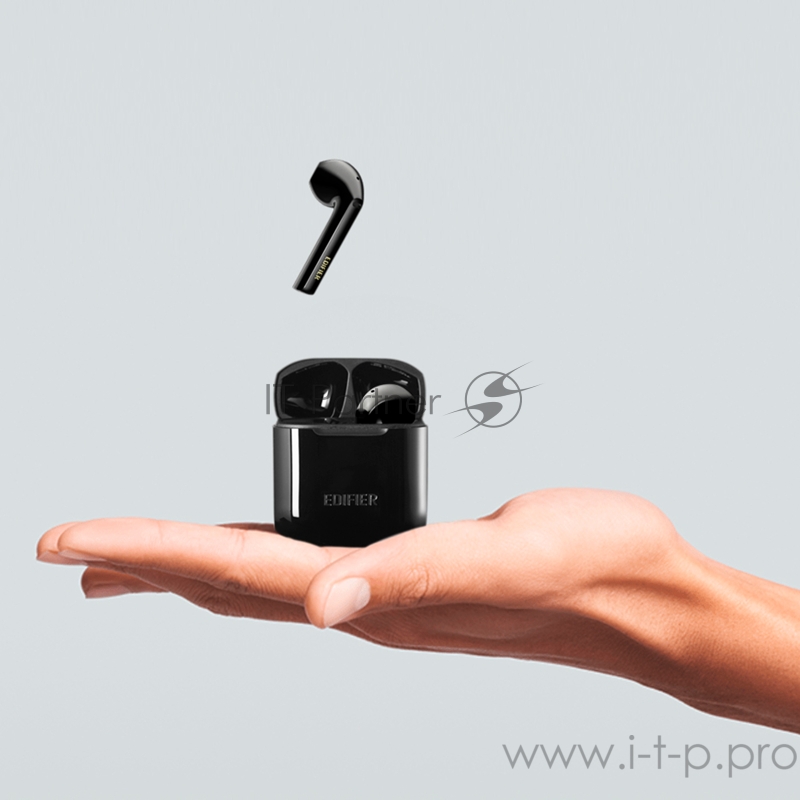 Гарнитура вкладыши Edifier TWS200 черный беспроводные bluetooth в ушной раковине
