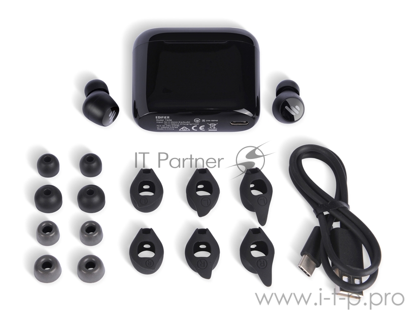 Гарнитура вкладыши Edifier TWS6 черный беспроводные bluetooth в ушной раковине