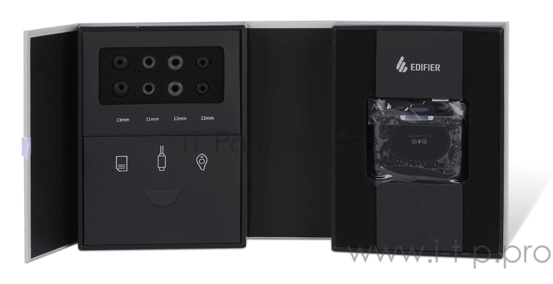 Гарнитура вкладыши Edifier TWS6 черный беспроводные bluetooth в ушной раковине