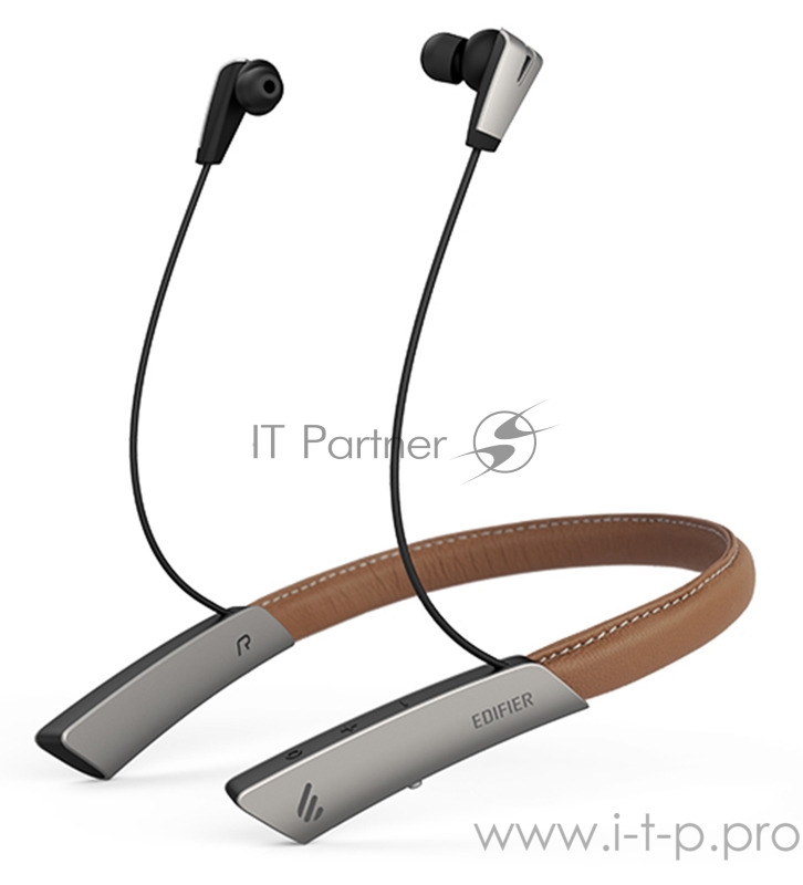 Гарнитура вкладыши Edifier W380NB 0.5м черный/коричневый беспроводные bluetooth шейный обод
