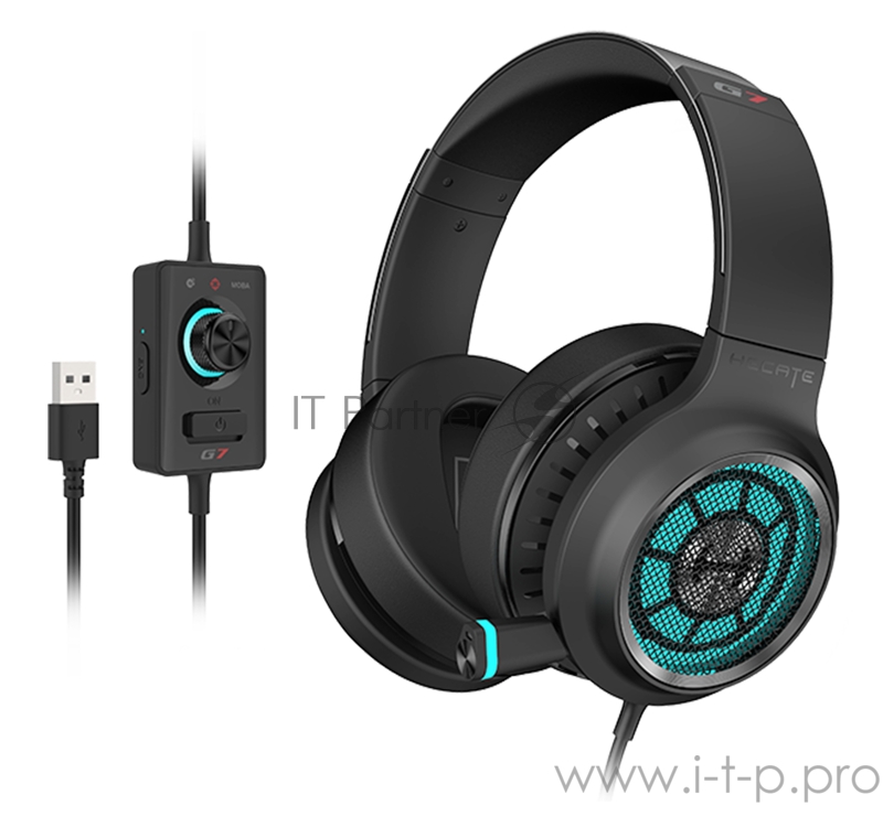 Наушники с микрофоном Edifier G7 черный 3м мониторные USB оголовье