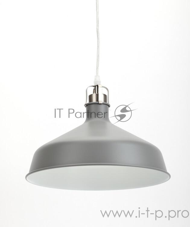 Подвес PL2 GR/SN металл, E27, max 60W, d300 мм, шагрень серый/сатин никель | Б0037433 | ЭРА