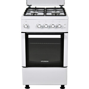 Плита Газовая Hyundai RGG223 белый (металлическая крышка) реш.чугун