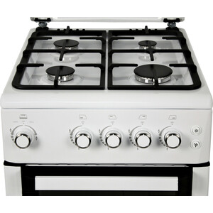 Плита Газовая Hyundai RGG223 белый (металлическая крышка) реш.чугун