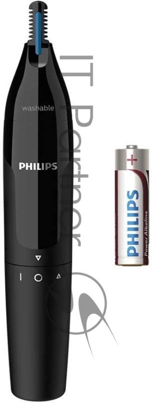 Машинка для стрижки Philips Машинка для стрижки Philips/ Триммер для носа и ушей, чёрный, пластик, батарейка АА в комплекте
