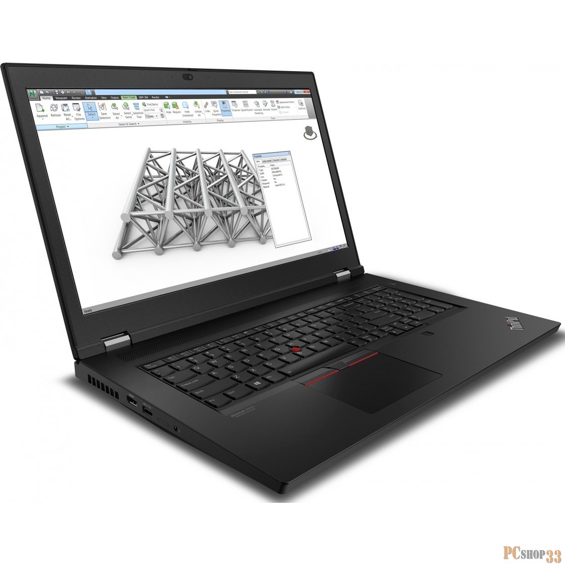 Ноутбук Lenovo ThinkPad P17 Core i9 10885H/32Gb/SSD1Tb/NVIDIA Quadro RTX 4000 MAX Q 8Gb/17.3/IPS/UHD (3840x2160)/Windows 10 Professional/black/WiFi/
