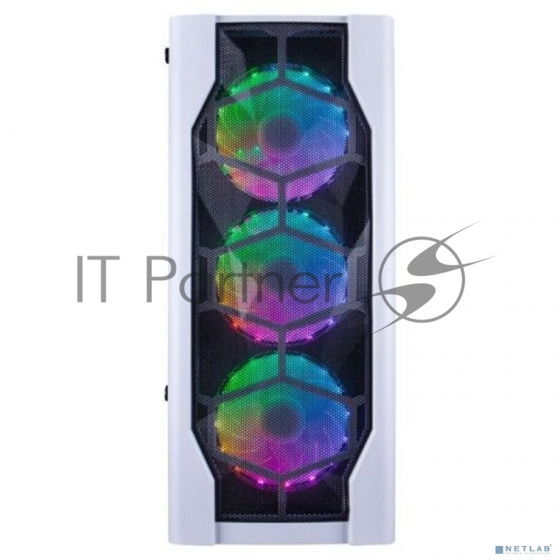 Корпус 1STPLAYER DK D4 WHITE / ATX, tempered glass, metal mesh / 4x 120mm LED fans inc. / D4-WH-4G6