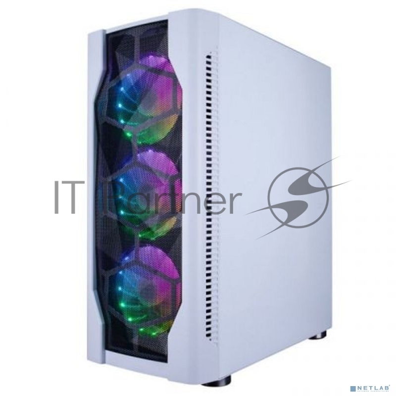 Корпус 1STPLAYER DK D4 WHITE / ATX, tempered glass, metal mesh / 4x 120mm LED fans inc. / D4-WH-4G6