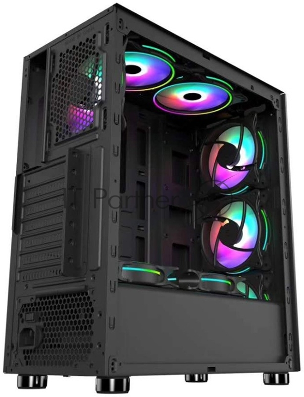 Корпус 1STPLAYER FIRE DANCING V3-A / ATX, tempered glass / 4x 120mm LED fans inc. / V3-A-4G6