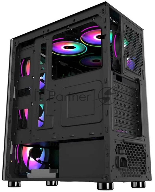 Корпус 1STPLAYER FIRE DANCING V3-A / ATX, tempered glass / 4x 120mm LED fans inc. / V3-A-4G6