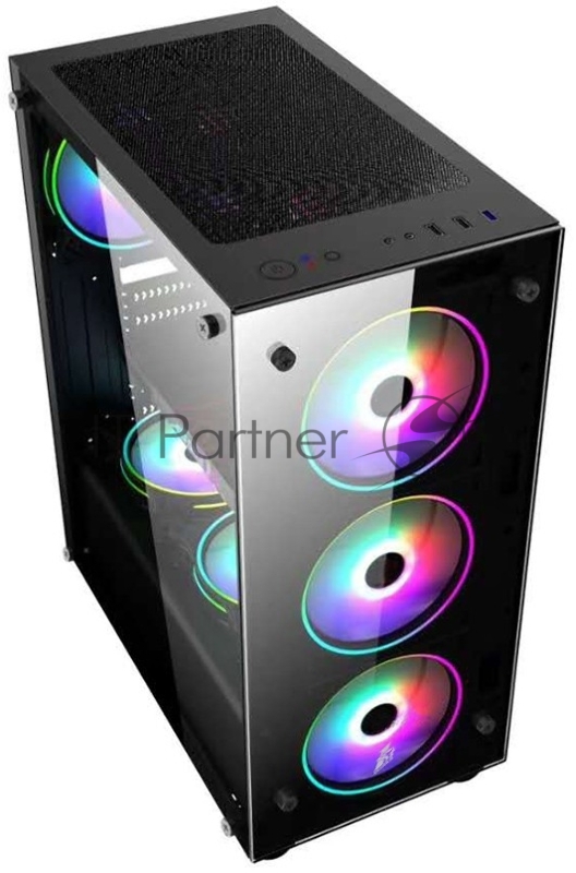 Корпус 1STPLAYER FIRE DANCING V3-A / ATX, tempered glass / 4x 120mm LED fans inc. / V3-A-4G6