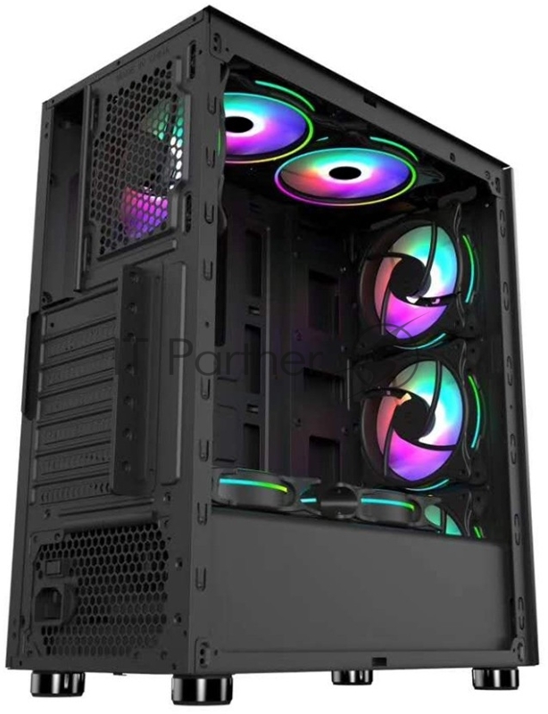 Корпус 1STPLAYER FIRE DANCING V3-A / ATX, tempered glass / 4x 120mm LED fans inc. / V3-A-4G6