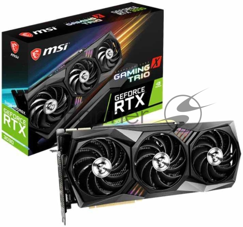 Видеокарта MSI PCI-E 4.0 RTX 3090 GAMING X TRIO 24G NVIDIA GeForce RTX 3090 24576Mb 384 GDDR6X 1785/19500/HDMIx1/DPx3/HDCP Ret