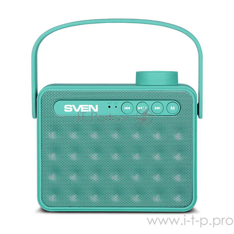 Колонки SVEN PS -72, mint (6 Вт, Bluetooth, FM, USB, microSD, ручка,