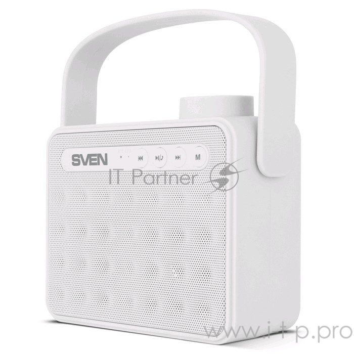 Колонки SVEN PS -72, белый (6 Вт, Bluetooth, FM, USB, microSD, ручка )