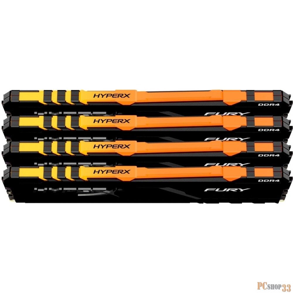 Оперативная память DDR 4 DIMM 128Gb PC25600, 3200Mhz, Kingston HyperX FURY RGB, CL16 (Kit of 4) (HX432C16FB3AK4/128) (retail)