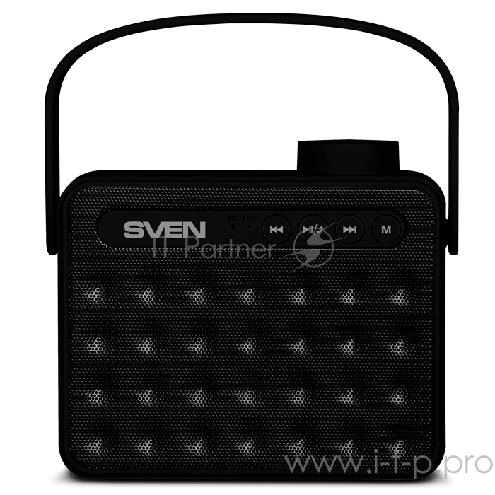 Колонки SVEN PS -72, черный (6 Вт, Bluetooth, FM, USB, microSD, ручка)