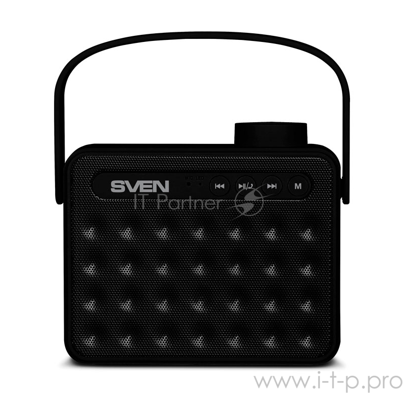 Колонки SVEN PS -72, черный (6 Вт, Bluetooth, FM, USB, microSD, ручка)