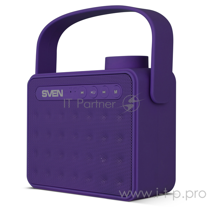 Колонки SVEN PS -72, фиолетовый (6 Вт, Bluetooth, FM, USB, microSD, ручка)