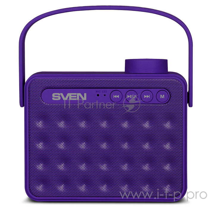 Колонки SVEN PS -72, фиолетовый (6 Вт, Bluetooth, FM, USB, microSD, ручка)