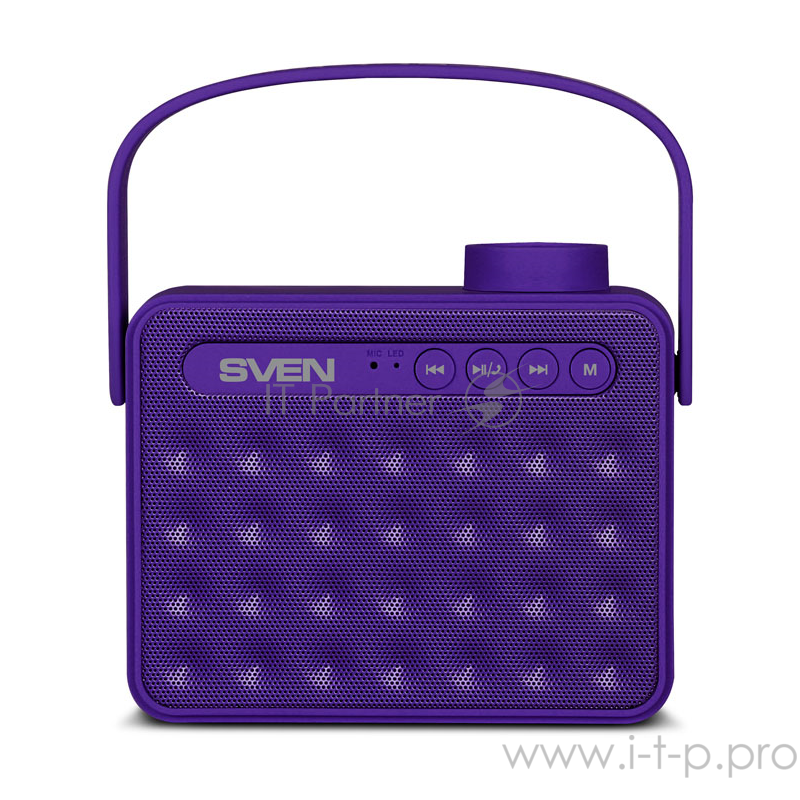 Колонки SVEN PS -72, фиолетовый (6 Вт, Bluetooth, FM, USB, microSD, ручка)
