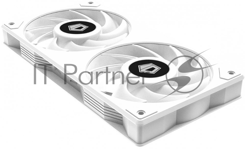Вентилятор ID-COOLING ICEFAN 240 ARGB SNOW 2*120x120x25мм (16шт./кор, PWM, DUAL FAN, Low Noise, резиновые углы, Addresable RGB, 900-2000об/мин, снежно-белый) BOX