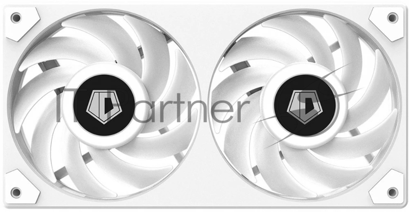 Вентилятор ID-COOLING ICEFAN 240 ARGB SNOW 2*120x120x25мм (16шт./кор, PWM, DUAL FAN, Low Noise, резиновые углы, Addresable RGB, 900-2000об/мин, снежно-белый) BOX