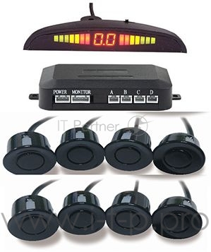 Парковочный Радар Sho-Me Y-2618N08 8 датчиков 18мм черный