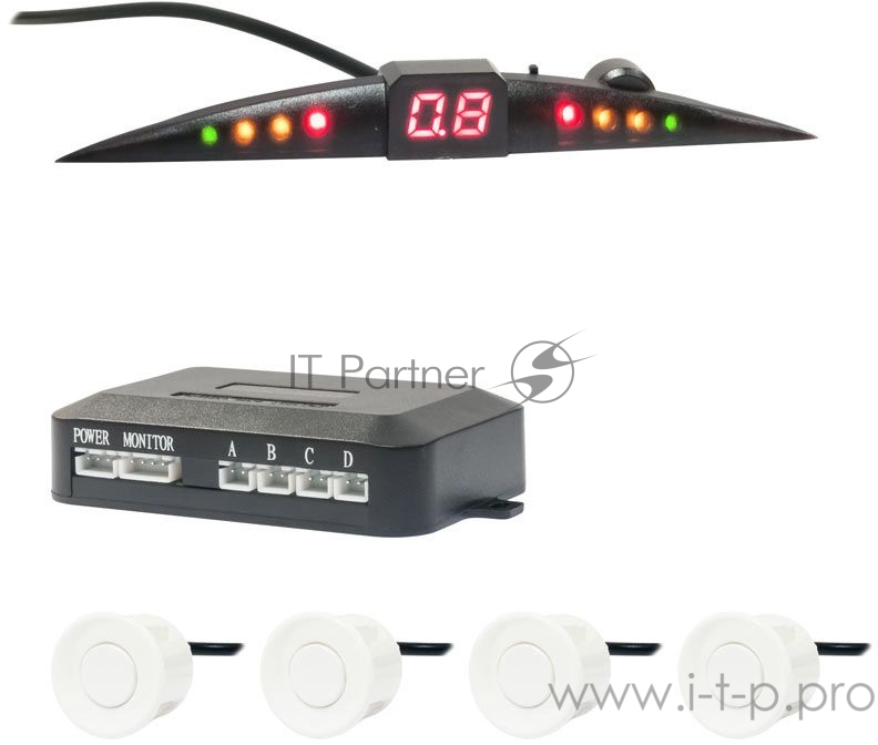 Парковочный Радар Swat PT-114W 4 датчика 22мм белый