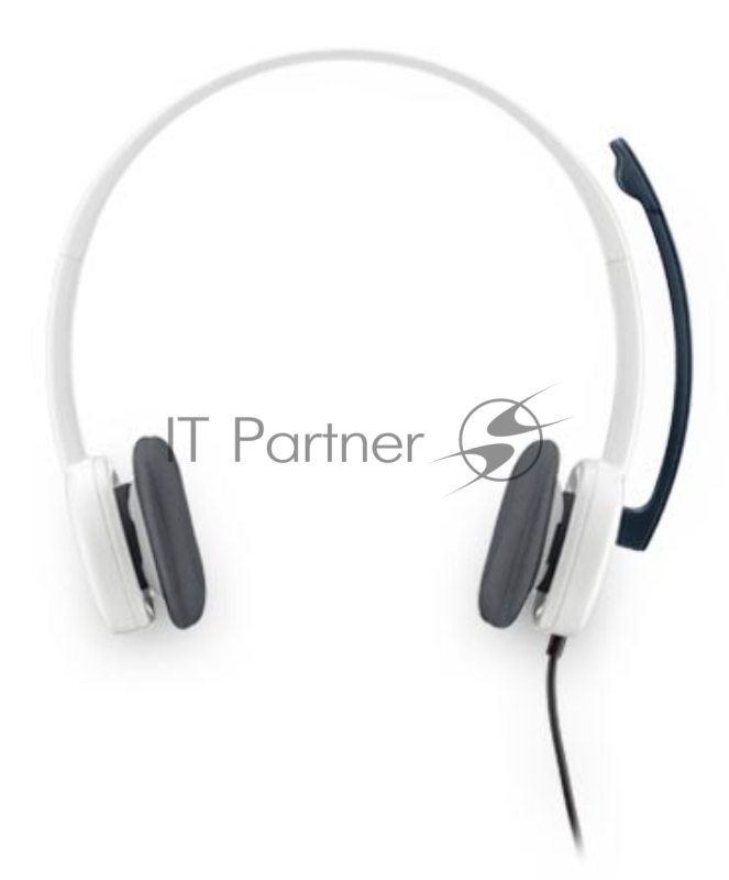 Гарнитура Logitech H150 Stereo Headset, с регулятором громкости, бело-черный