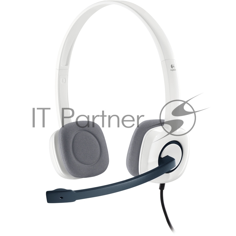 Гарнитура Logitech H150 Stereo Headset, с регулятором громкости, бело-черный