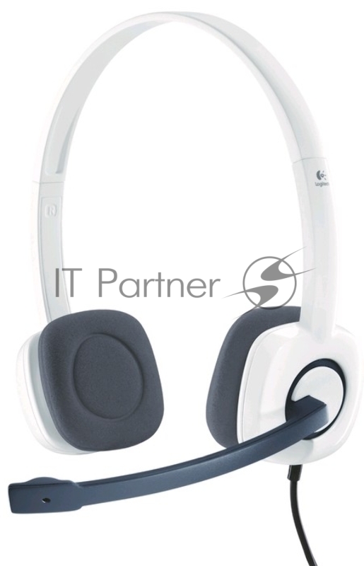 Гарнитура Logitech H150 Stereo Headset, с регулятором громкости, бело-черный