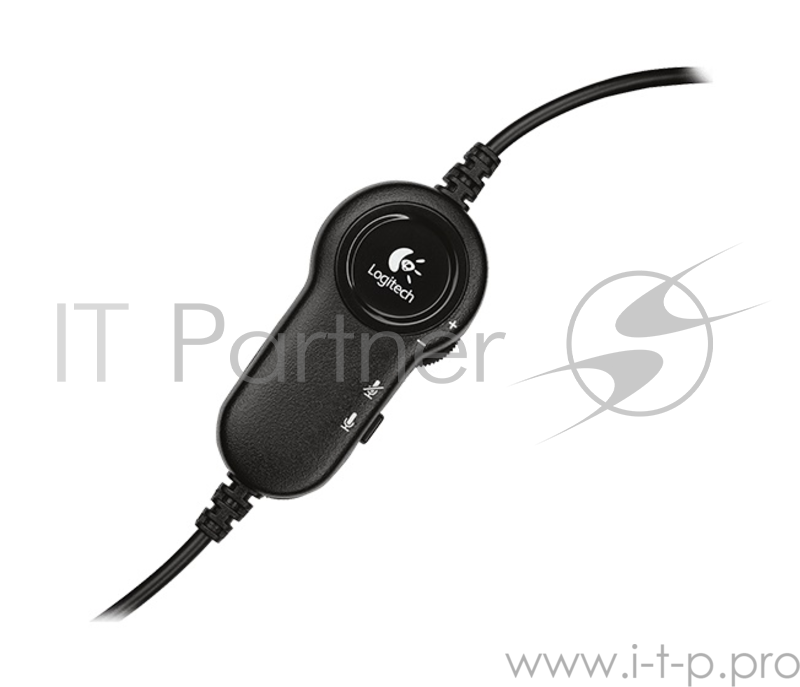 Гарнитура Logitech h151 Stereo Headset, с регулятором громкости, черный