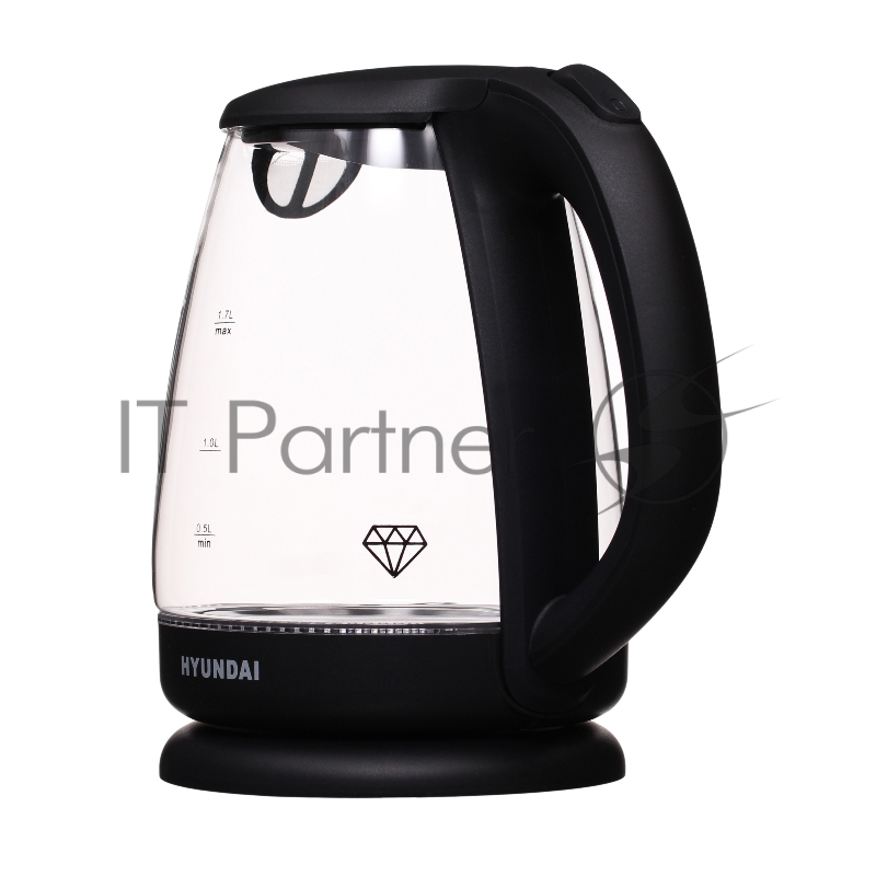 Чайник электрический Hyundai HYK-G1001 1.7л. 2200Вт черный (корпус: стекло)