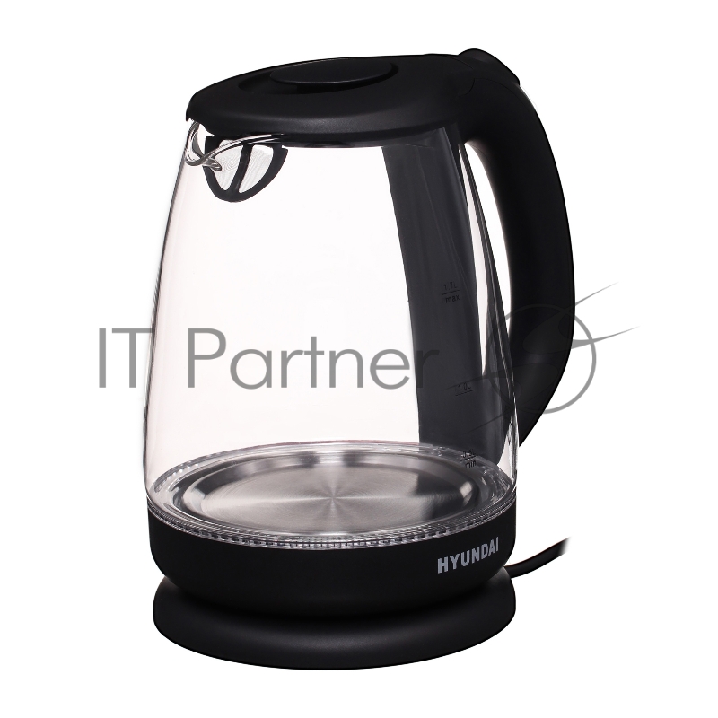 Чайник электрический Hyundai HYK-G1001 1.7л. 2200Вт черный (корпус: стекло)