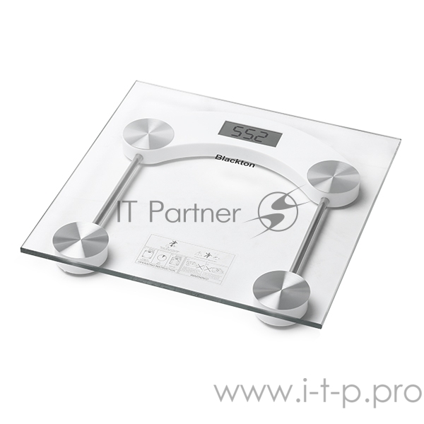 Весы напольные Blackton Bt BS1011 Тип весов Электронные, Минимальный вес 5 кг, Максимальный вес 180 кг, Точность измерения 100 г, Материал корпуса Пластик, Материал платформы Закаленное стекло, Прорезиненные ножки, Автоматическое включение, Автомати