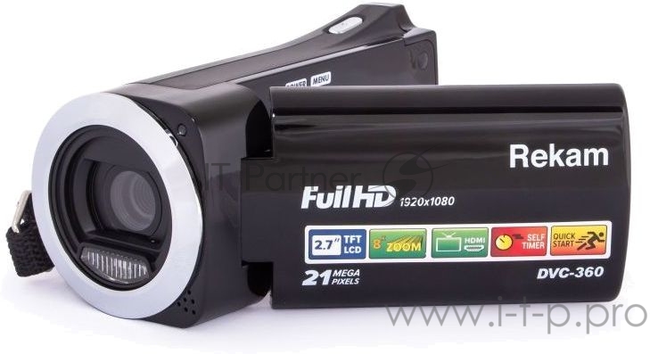Видеокамера Rekam DVC-360 черный IS el 3 1080p SDHC+MMC Flash/Flash